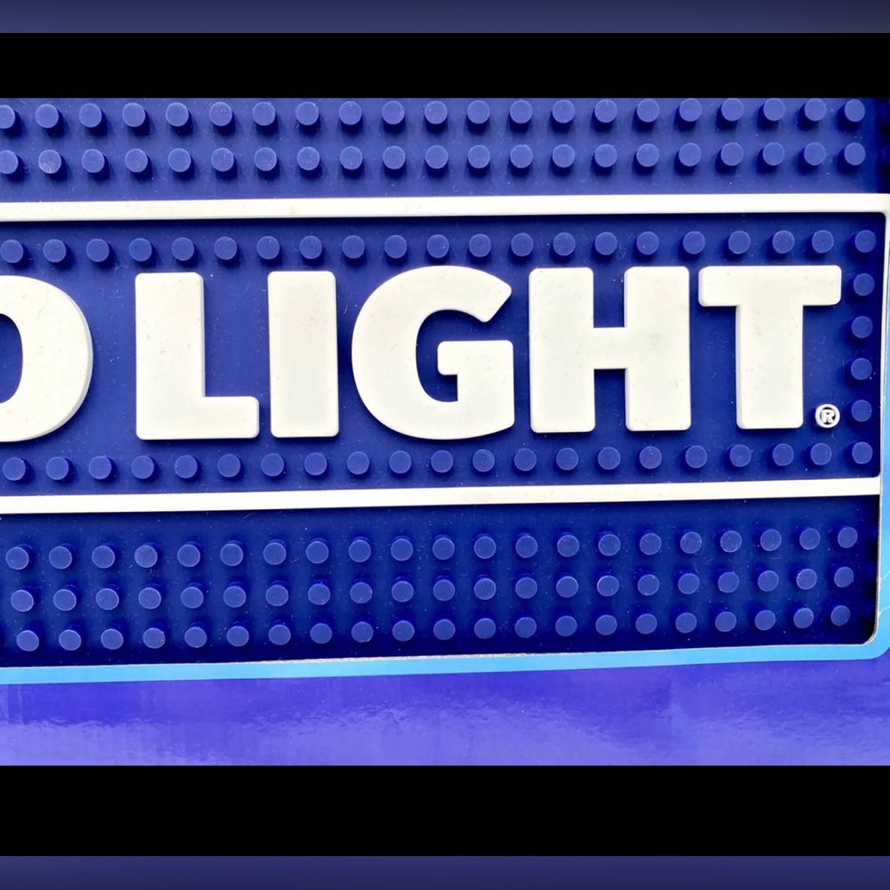 BUD LIGHT Beer Large Rubber Bar Mat 12 X 18 New In Box Collectible Man Cave